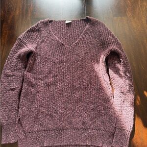 Plum V-Neck Women's Sweater